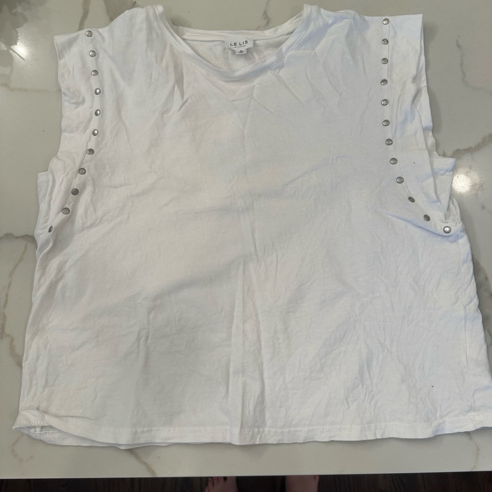 Lelia White studded tank-medium